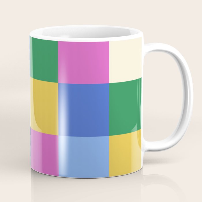 Bold Colorful Checks Pattern - Large XVI Coffee Mug Gallery Image 1