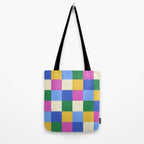 Bold Colorful Checks Pattern - Large XVI Tote Bag Gallery Image 2