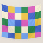Bold Colorful Checks Pattern - Large XVI Wall Tapestry Gallery Image 4