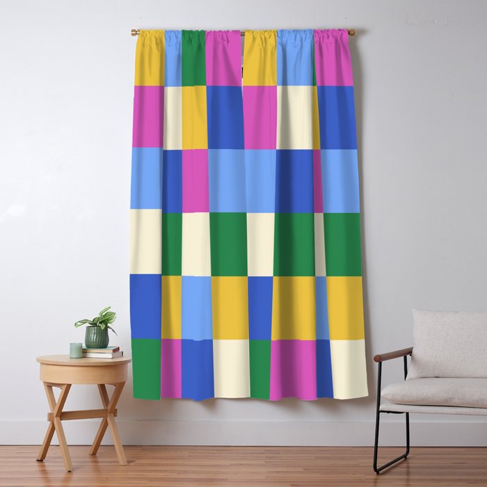 Bold Colorful Checks Pattern - Large XVI Window Curtain Gallery Image 5