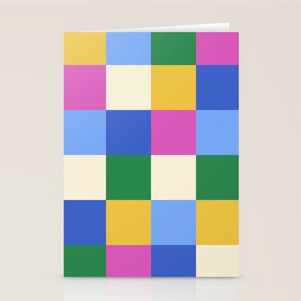 Bold Colorful Checks Pattern - Large XVI Stationery Card Gallery Image 2