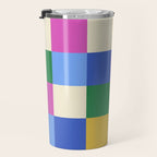 Bold Colorful Checks Pattern - Large XVI Travel Mug Gallery Image 3