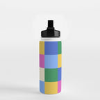 Bold Colorful Checks Pattern - Large XVI Water Bottle Gallery Image 2