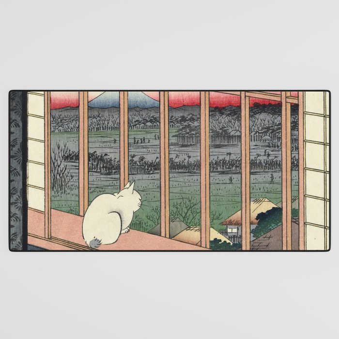 Utagawa Hiroshige Japanese Woodblock Cat Print Desk Mat Gallery Image 3