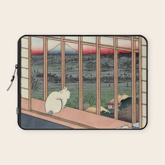 Utagawa Hiroshige Japanese Woodblock Cat Print Laptop Sleeve Gallery Image 1
