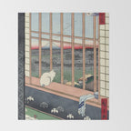 Utagawa Hiroshige Japanese Woodblock Cat Print Throw Blanket Gallery Image 2