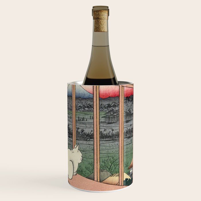 Utagawa Hiroshige Japanese Woodblock Cat Print Wine Chiller Gallery Image 1