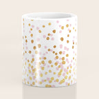 Floating Dots - Pink and Gold on White Coffee Mug Gallery Image 4