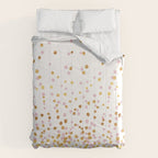 Floating Dots - Pink and Gold on White Comforter Gallery Image 6