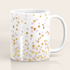 Floating Dots - Pink and Gold on White Coffee Mug Gallery Image 1