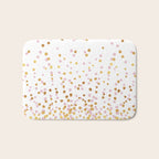Floating Dots - Pink and Gold on White Bath Mat Gallery Image 1