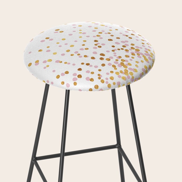 Floating Dots - Pink and Gold on White Stool Gallery Image 2