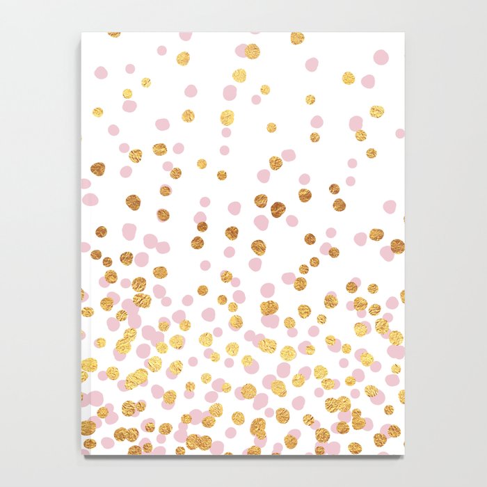 Floating Dots - Pink and Gold on White Notebook Gallery Image 4