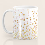Floating Dots - Pink and Gold on White Coffee Mug Gallery Image 3