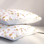 Floating Dots - Pink and Gold on White Pillow Sham Gallery Image 3