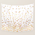 Floating Dots - Pink and Gold on White Wall Tapestry Gallery Image 4