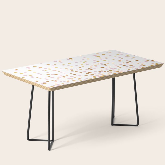 Floating Dots - Pink and Gold on White Coffee Table Gallery Image 1