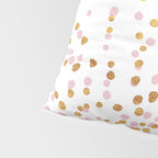 Floating Dots - Pink and Gold on White Pillow Sham Gallery Image 4