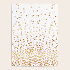 Floating Dots - Pink and Gold on White Poster Gallery Image 4