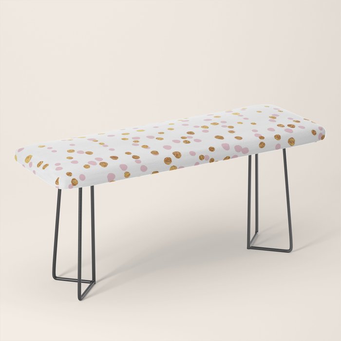 Floating Dots - Pink and Gold on White Bench Gallery Image 1