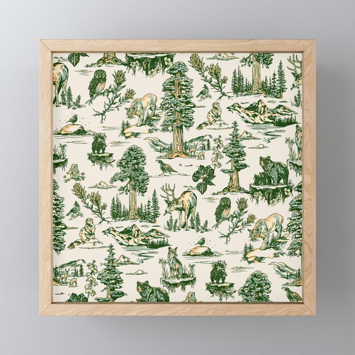 Sequoia National Park California Vintage Travel Art Pattern Mini Art Print Gallery Image 1