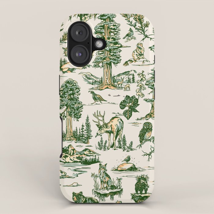 Sequoia National Park California Vintage Travel Art Pattern iPhone Case Gallery Image 1