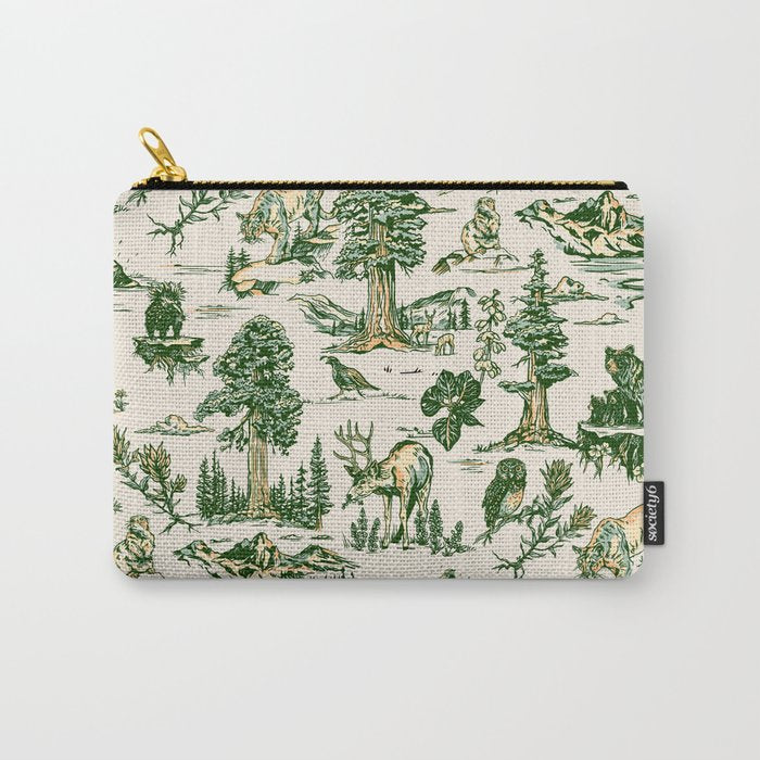Sequoia National Park California Vintage Travel Art Pattern Carry All Pouch Gallery Image 1