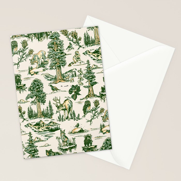 Sequoia National Park California Vintage Travel Art Pattern Stationery Card Gallery Image 2