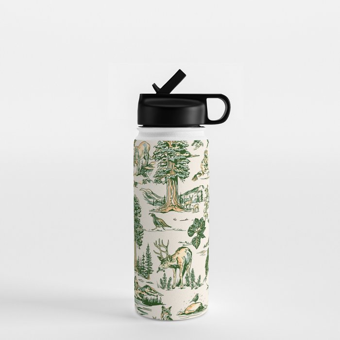 Sequoia National Park California Vintage Travel Art Pattern Water Bottle Gallery Image 1