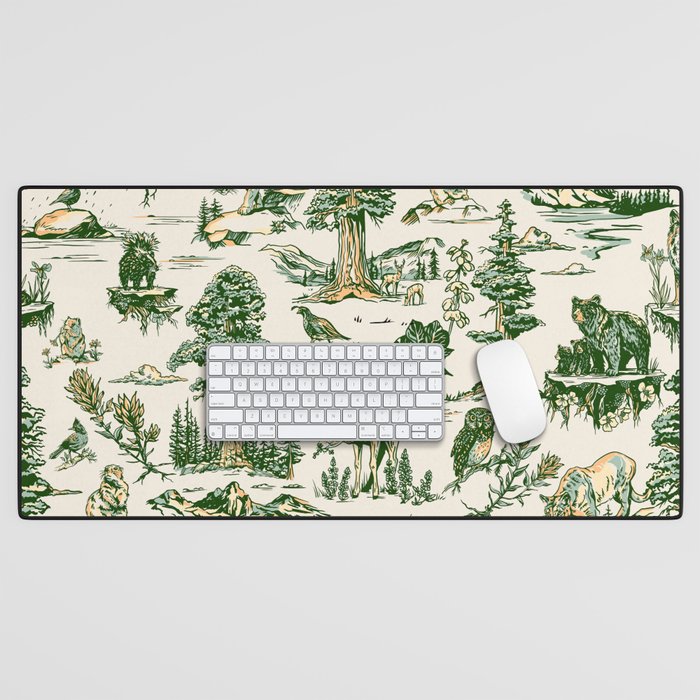 Sequoia National Park California Vintage Travel Art Pattern Desk Mat Gallery Image 1