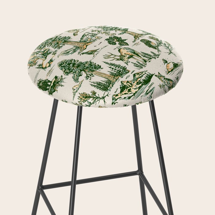 Sequoia National Park California Vintage Travel Art Pattern Stool Gallery Image 2