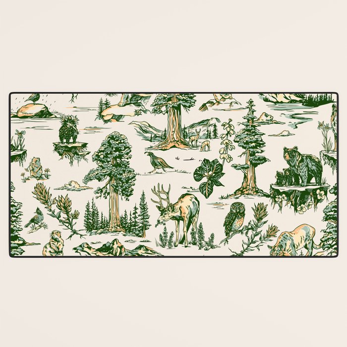 Sequoia National Park California Vintage Travel Art Pattern Desk Mat Gallery Image 3