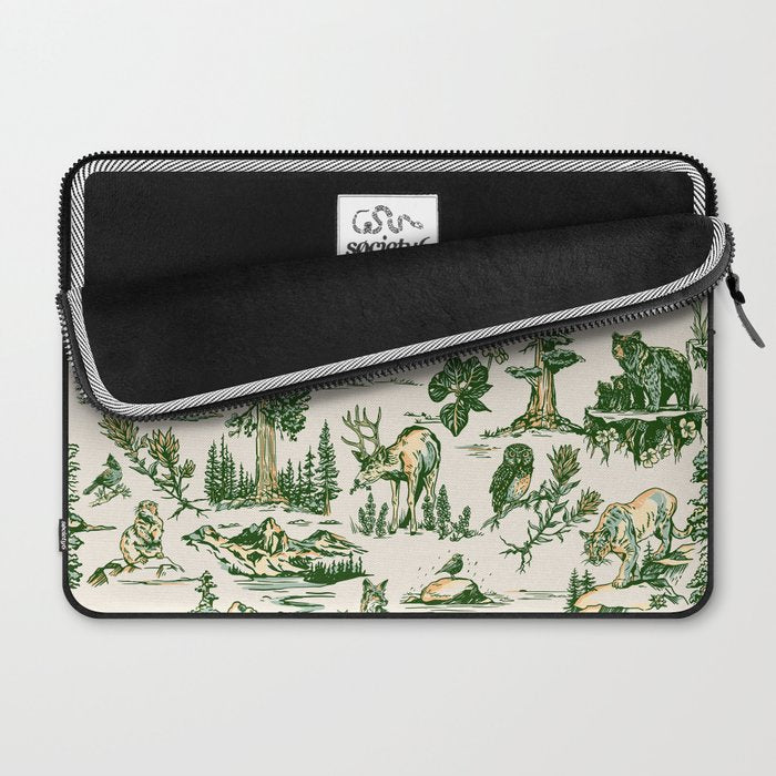 Sequoia National Park California Vintage Travel Art Pattern Laptop Sleeve Gallery Image 2