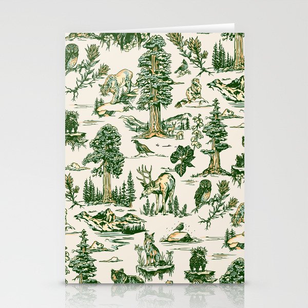 Sequoia National Park California Vintage Travel Art Pattern Stationery Card Gallery Image 1