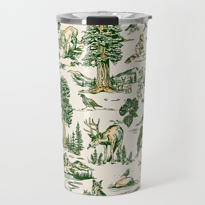 Sequoia National Park California Vintage Travel Art Pattern Travel Mug Gallery Image 1