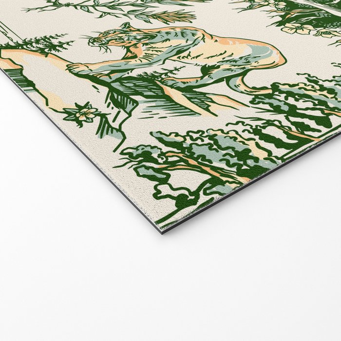 Sequoia National Park California Vintage Travel Art Pattern Welcome Mat Gallery Image 2