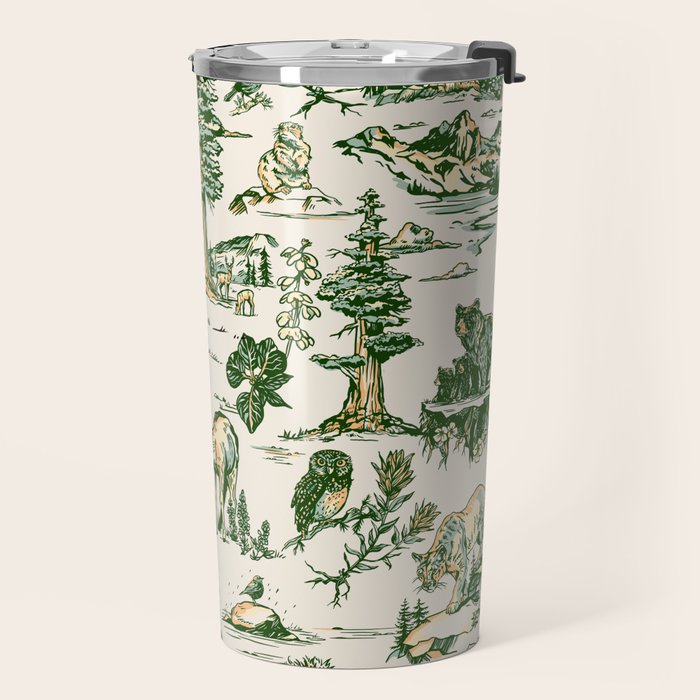 Sequoia National Park California Vintage Travel Art Pattern Travel Mug Gallery Image 2