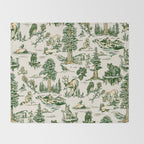 Sequoia National Park California Vintage Travel Art Pattern Throw Blanket Gallery Image 2
