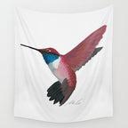 Red Hummingbird  Wall Tapestry Gallery Image 4