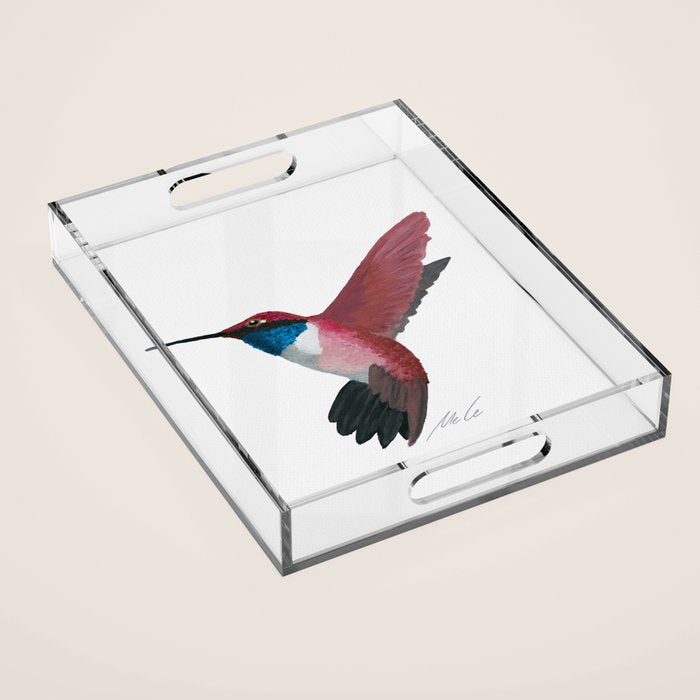 Red Hummingbird  Acrylic Tray Gallery Image 1