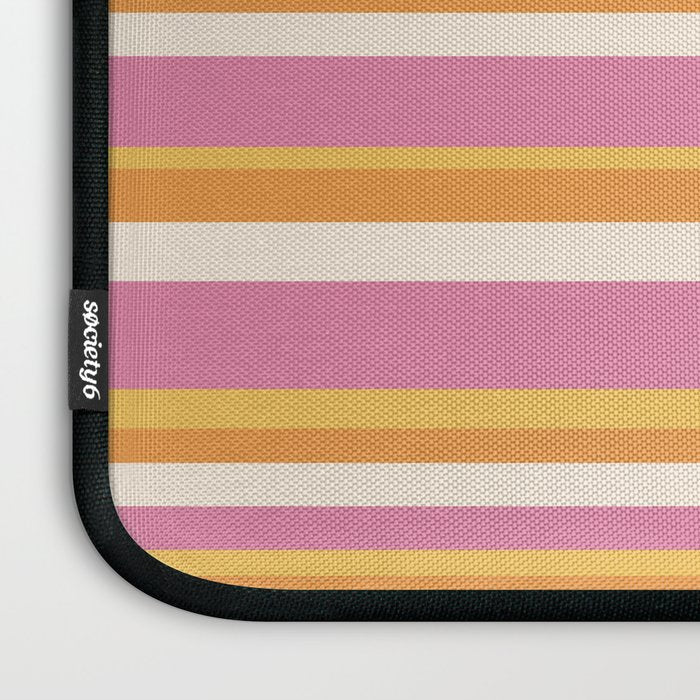 Classic Stripes XXV - Pink Orange Yellow Laptop Sleeve Gallery Image 3