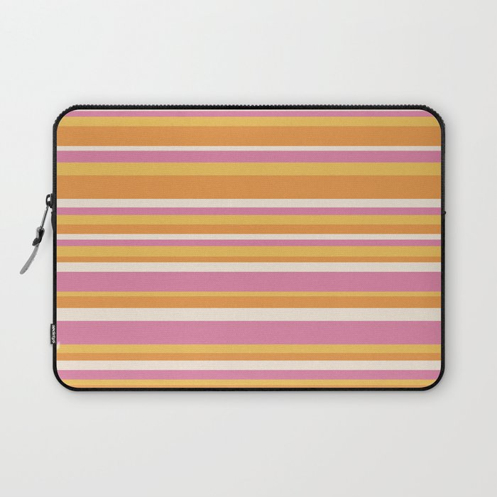 Classic Stripes XXV - Pink Orange Yellow Laptop Sleeve Gallery Image 1