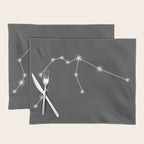 Aquarius Zodiac Star Constellation Line Art Grey Placemat Gallery Image 1