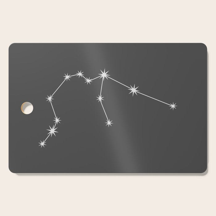 Aquarius Zodiac Star Constellation Line Art Grey Cutting Board Gallery Image 1