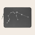 Aquarius Zodiac Star Constellation Line Art Grey Laptop Sleeve Gallery Image 1