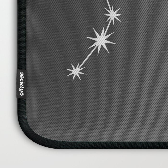 Aquarius Zodiac Star Constellation Line Art Grey Laptop Sleeve Gallery Image 3