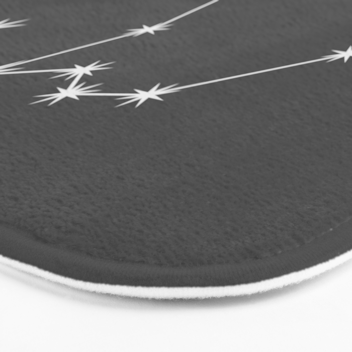 Aquarius Zodiac Star Constellation Line Art Grey Bath Mat Gallery Image 3