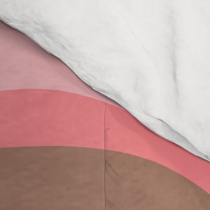 Mod Swirl Retro Abstract Pattern in Mocha Brown and Pink Comforter Gallery Image 4
