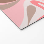 Mod Swirl Retro Abstract Pattern in Mocha Brown and Pink Welcome Mat Gallery Image 2