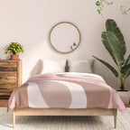 Mod Swirl Retro Abstract Pattern in Mocha Brown and Pink Comforter Gallery Image 3